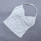 Adjustable Strappy Gym Top Backless Gym Clothes Women Scrunch Bra Removable Cups Yoga Tank Workout Outfits Tops Sports Vest