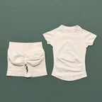 2 Pcs HISTELLO Impact Gym Sets Short Sleeve Seamless Yoga Clothing Fitness Set Women Workout Running Sports Short Leggings Suit